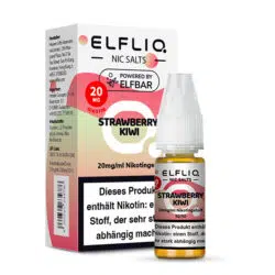 Elfbar Elfliq Nic Salts Liquid Strawberry Kiwi Geschmack, Produkt- und Verpackungsansicht.