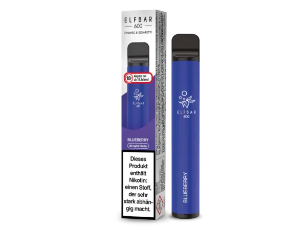 Dunkelblaue ELF BAR 600 E-Zigarette mit Blaubeere-Geschmack