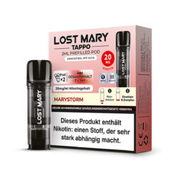 Lost Mary Tappo Pod Marystorm Energy in der Verpackung.