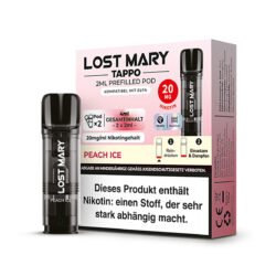 Lost Mary Tappo Pods Peach Ice Produktverpackung.